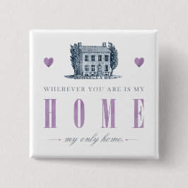 Bóton Quadrado 5.08cm Jane Eyre - Minha Única Casa - Casa