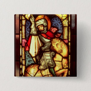 Bóton Quadrado 5.08cm Janela de vitral