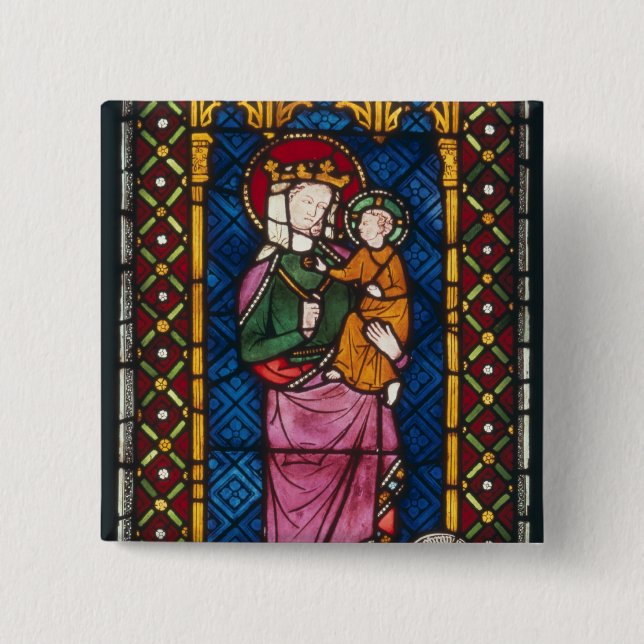 Bóton Quadrado 5.08cm Janela de vitral (Frente)