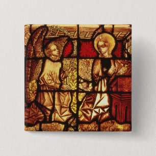 Bóton Quadrado 5.08cm Janela de vitral que descreve o aviso, G