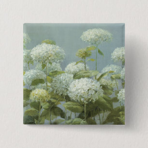 Bóton Quadrado 5.08cm Jardim branco do Hydrangea