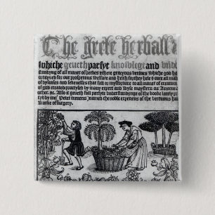 Bóton Quadrado 5.08cm Jardim de erva medieval