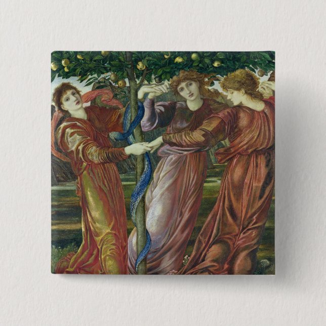 Bóton Quadrado 5.08cm Jardim do Hesperides, 1869-73 (Frente)