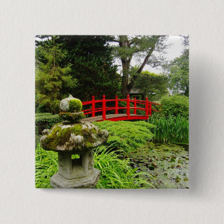 Bóton Quadrado 5.08cm Jardim japonês