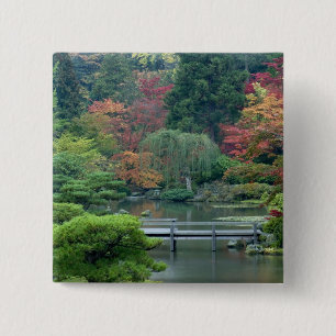 Bóton Quadrado 5.08cm Jardim Japonês no Washington Park