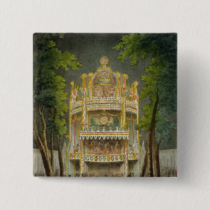 Bóton Quadrado 5.08cm Jardins de Vauxhall, 1808