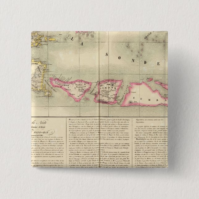 Bóton Quadrado 5.08cm Java Oceania n.o 27 (Frente)