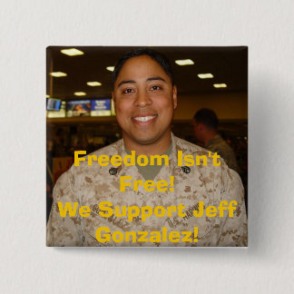 Bóton Quadrado 5.08cm jeff2, liberdade não está livre! Nós apoiamos Jeff