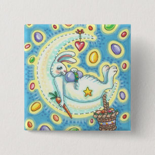 Bóton Quadrado 5.08cm JELLY BEAN DREAMS EASTER BUNNY RABBIT BOTTTTÃO Squ