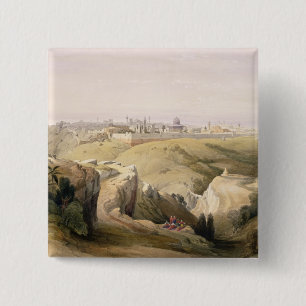 Bóton Quadrado 5.08cm Jerusalem do Monte das Oliveiras, o 8 de abril de