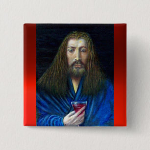 BÓTON QUADRADO 5.08CM JESUS CRISTO, O CÁLICE
