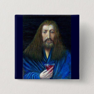 BÓTON QUADRADO 5.08CM JESUS CRISTO, O CÁLICE