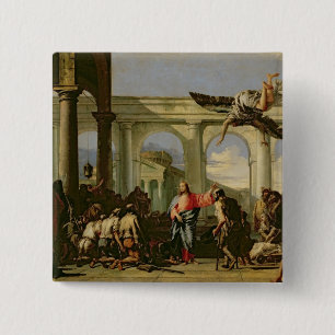 Bóton Quadrado 5.08cm Jesus que cura o paralítico na piscina