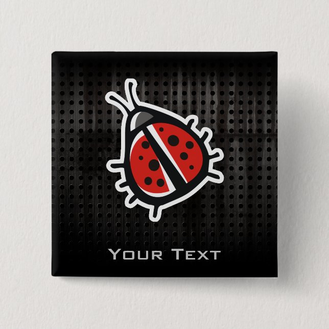 Bóton Quadrado 5.08cm Joaninha bonito; Legal (Frente)