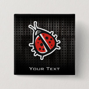 Bóton Quadrado 5.08cm Joaninha bonito; Legal