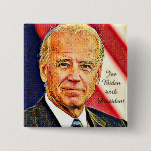 Bóton Quadrado 5.08cm Joe Biden-46º Presidente_