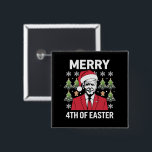 Bóton Quadrado 5.08cm Joe Biden Christmas Santa Hat Feliz 4° Páscoa<br><div class="desc">Engraçado Joe Biden Natal Santa Hat Feliz 4º De Páscoa Xmas</div>