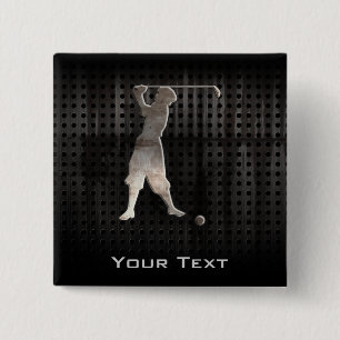 Bóton Quadrado 5.08cm Jogador de golfe do vintage; Legal