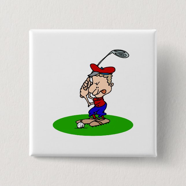 Bóton Quadrado 5.08cm Jogador de golfe irritado (Frente)