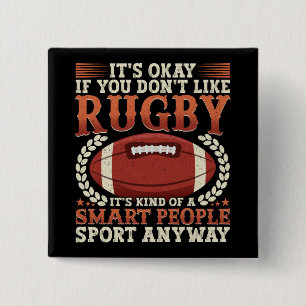 Bóton Quadrado 5.08cm Jogador De Rugby Meio Que Uma Pessoas Inteligente 