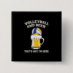 Bóton Quadrado 5.08cm Jogador de Voleibol   Voleibol E Cerveja
