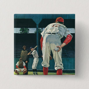 Bóton Quadrado 5.08cm Jogadores de beisebol esportivo vintage arremessad