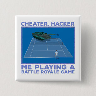 Bóton Quadrado 5.08cm Jogando um Jogo de Royale em Batalha