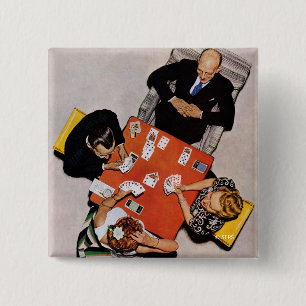 Bóton Quadrado 5.08cm Jogo da ponte por Norman Rockwell