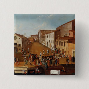 Bóton Quadrado 5.08cm Jogo das bacias no dei Gesuiti de Campo, Veneza