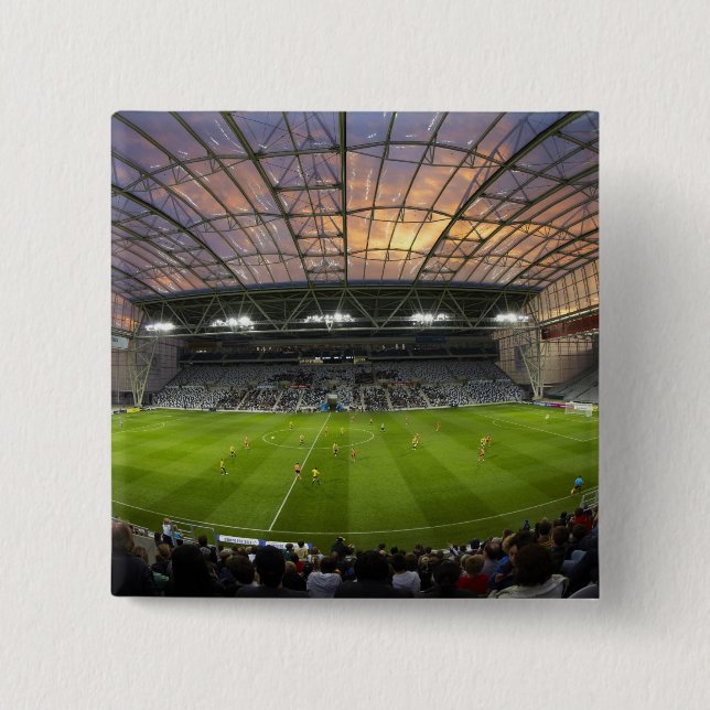 Bóton Quadrado 5.08cm Jogo de futebol, Forsyth Barr Stadium, Dunedin (Frente)