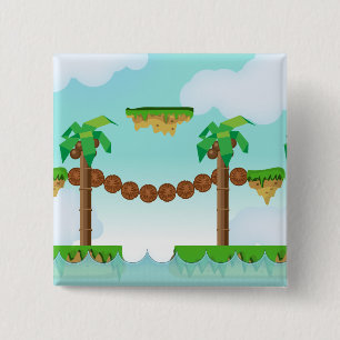 Bóton Quadrado 5.08cm Jogo de plataforma retrô ou clássico