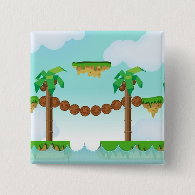 Bóton Quadrado 5.08cm Jogo de plataforma retrô ou clássico (Frente)