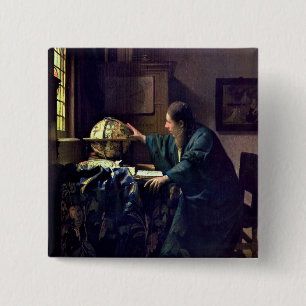 Bóton Quadrado 5.08cm Johannes Vermeer - O Astronomer