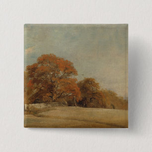 Bóton Quadrado 5.08cm John Constable uma paisagem outonal em jujubas