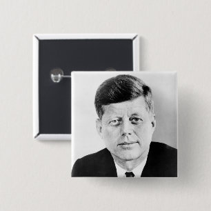 Bóton Quadrado 5.08cm John Jack Kennedy Casa Branca Presidencial dos EUA