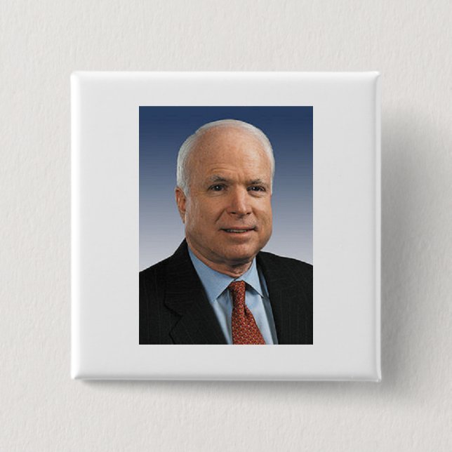 Bóton Quadrado 5.08cm John McCain (Frente)