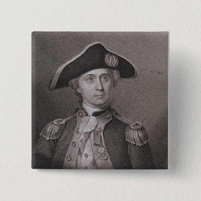 Bóton Quadrado 5.08cm John Paul Jones (1747-92), gravado por James Barto (Frente)