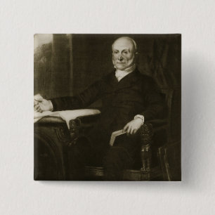 Bóton Quadrado 5.08cm John Quincy Adams, 6o presidente do Sta unido