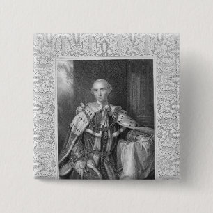 Bóton Quadrado 5.08cm John Stuart, terceiro conde do Bute, gravado