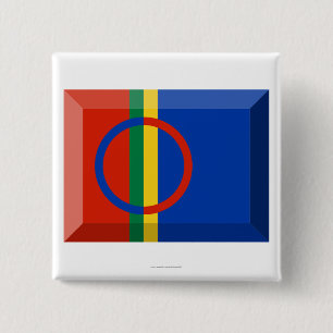 Bóton Quadrado 5.08cm Jóia da bandeira de Sapmi