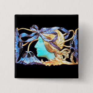 BÓTON QUADRADO 5.08CM JÓIA /LADY DA BELEZA DA MULHER ELEGANTE, ARCO