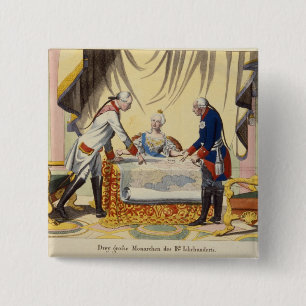 Bóton Quadrado 5.08cm Joseph II, Catherine The Great e Frederick II