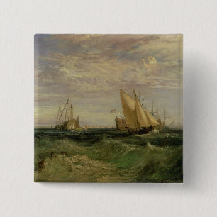 Bóton Quadrado 5.08cm Joseph Mallord William Turner a afluência de