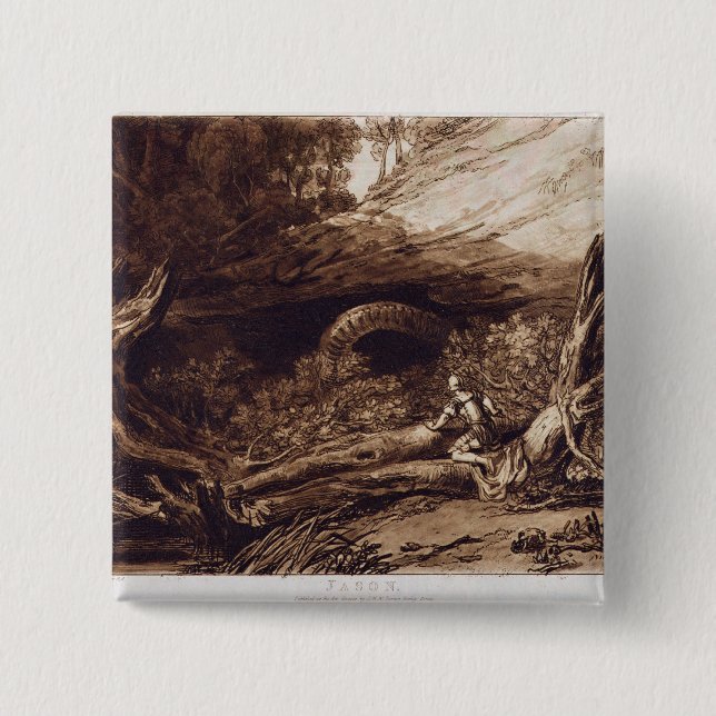Bóton Quadrado 5.08cm Joseph Mallord William Turner | Jason, gravado (Frente)