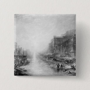 Bóton Quadrado 5.08cm Joseph Mallord William Turner o embarque de