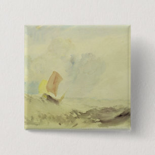 Bóton Quadrado 5.08cm Joseph Mallord William Turner um a parte do mar