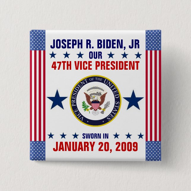 Bóton Quadrado 5.08cm Joseph R. Biden, júnior (Frente)