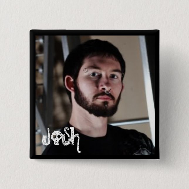 Bóton Quadrado 5.08cm JOSH mais logo de do que mais tarde (Frente)