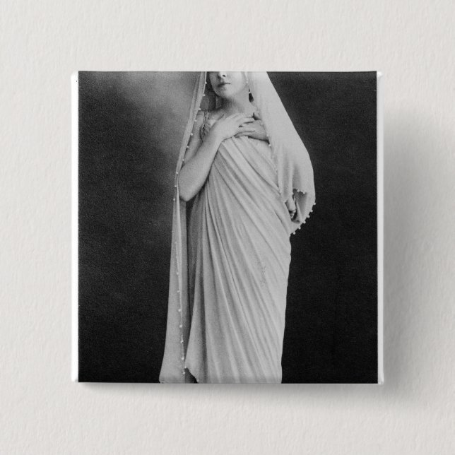 Bóton Quadrado 5.08cm Julia Bartet no "Antígona" por Sophocles (Frente)