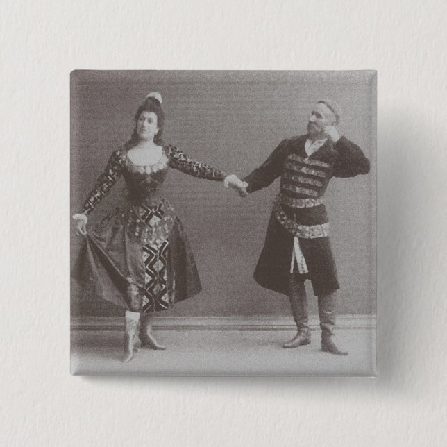 Bóton Quadrado 5.08cm Julia e Felix Kschessinsky no mazu (Frente)